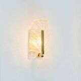 Scandinavian Glass & Brass Leaf Wall Lamp - C.Fagerlund for Orrefors, 1960s