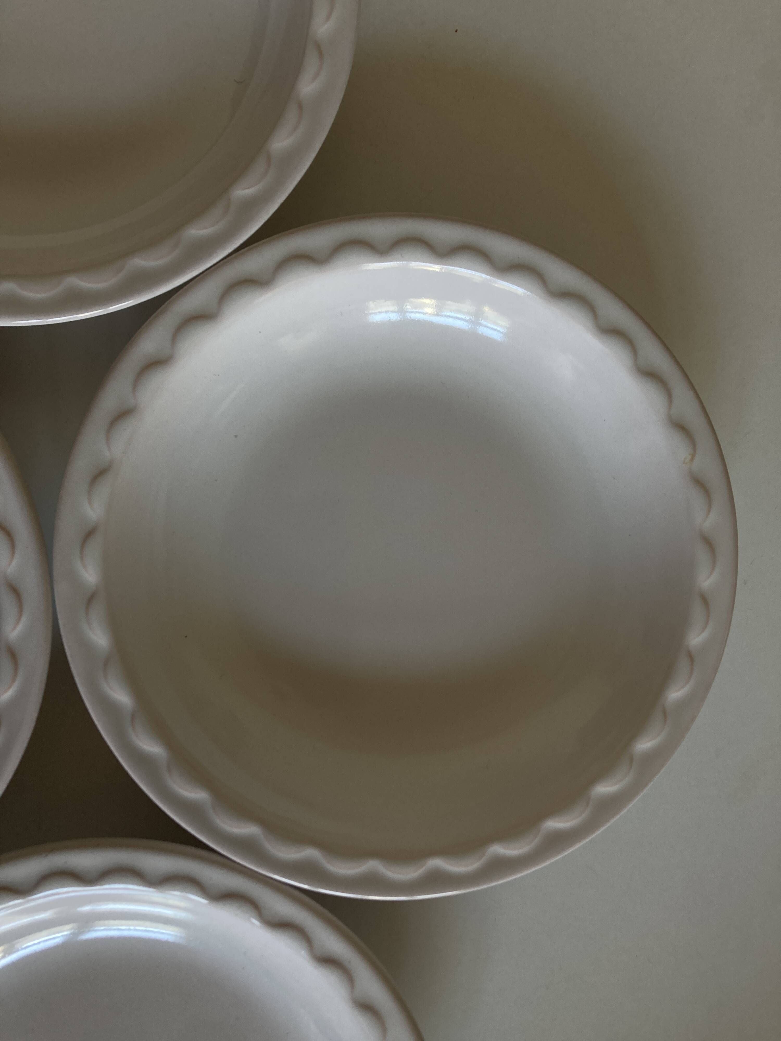 Set of 4 Festons soup plates by Pierre Motton Gien 1970