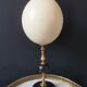 Oeuf d'Autruche, Socle en Bronze et Marbre Noir (Fin XIXè- Début XXè) H:32cm