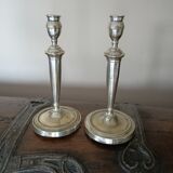 Pair of large silver bronze candle holders from the Directoire period