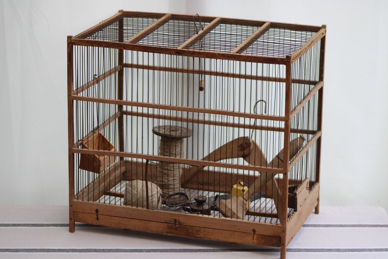 Old wooden bird cage