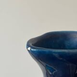 Vintage Vallauris pitcher vase in deep blue glazed ceramic, art piece