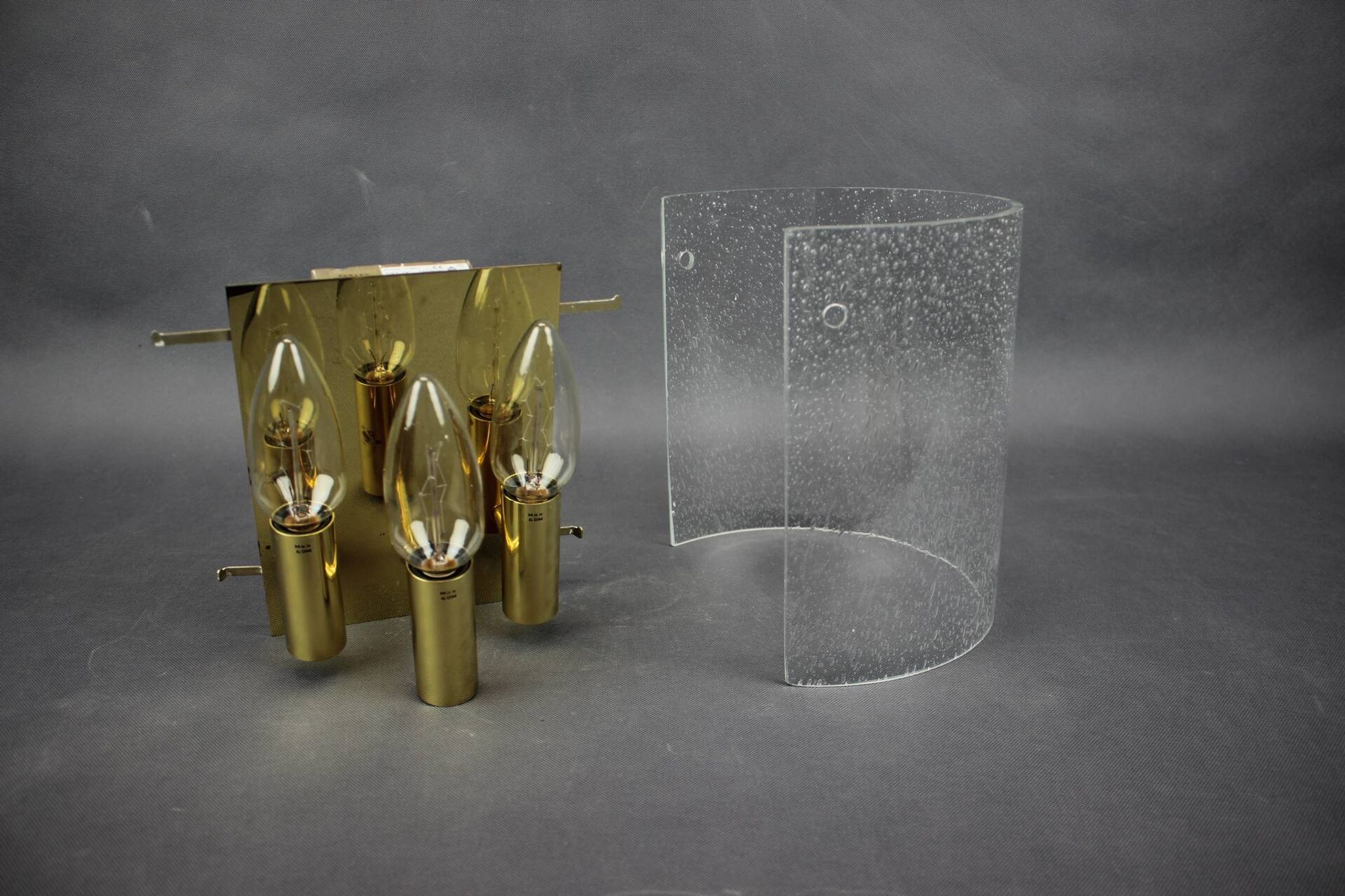 1970s Brass and Bubble Glass Wall Lamp, Germany