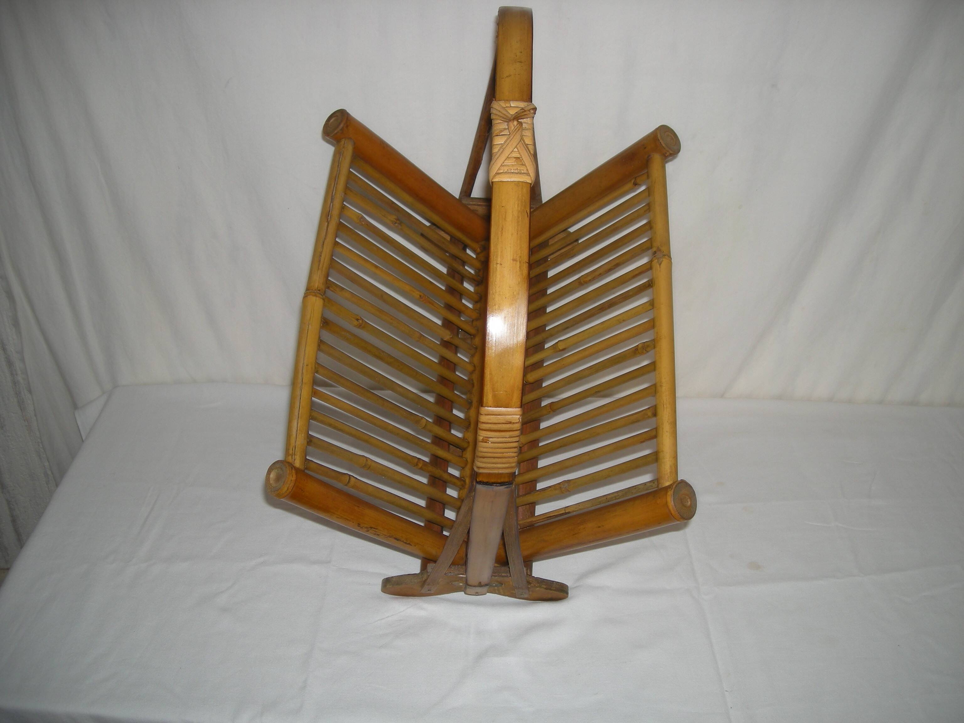 Bamboo folding magazine rack from the 40s - 50s
