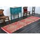 1970s Vintage Turkish Oushak Handmade Wool Cotton Pink Runner Rug 82x300