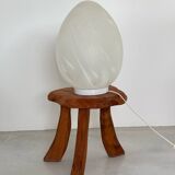 Large designer egg lamp by Vianne Verrerie from the 70s