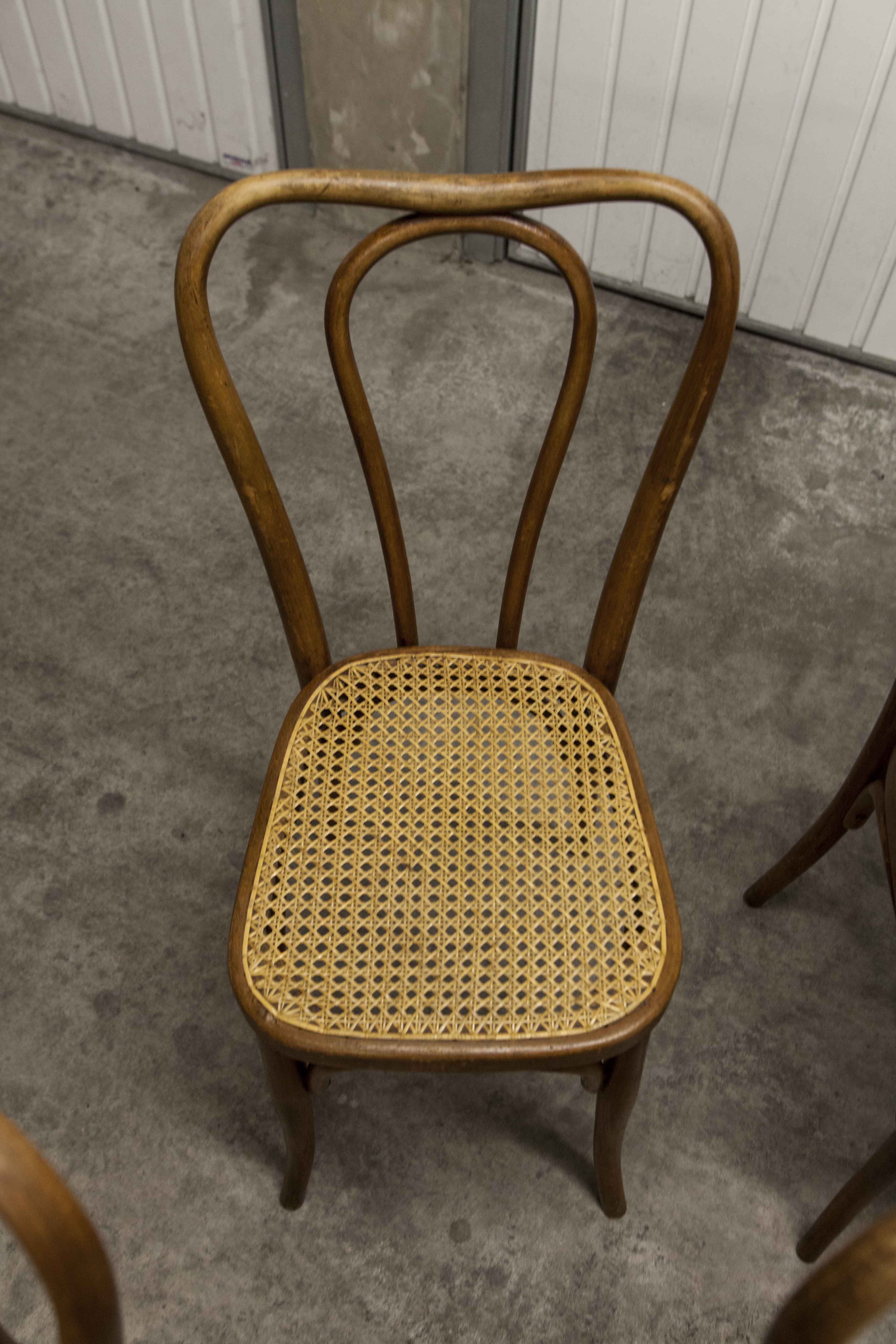 Set of 6 chairs bistro j&j kohn 1900 seat cannage