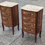 Paire chevet / chiffonnier Commode vintage style Louis XV