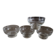 Set of 4 engraved crystal bowls - 1920s/1930s