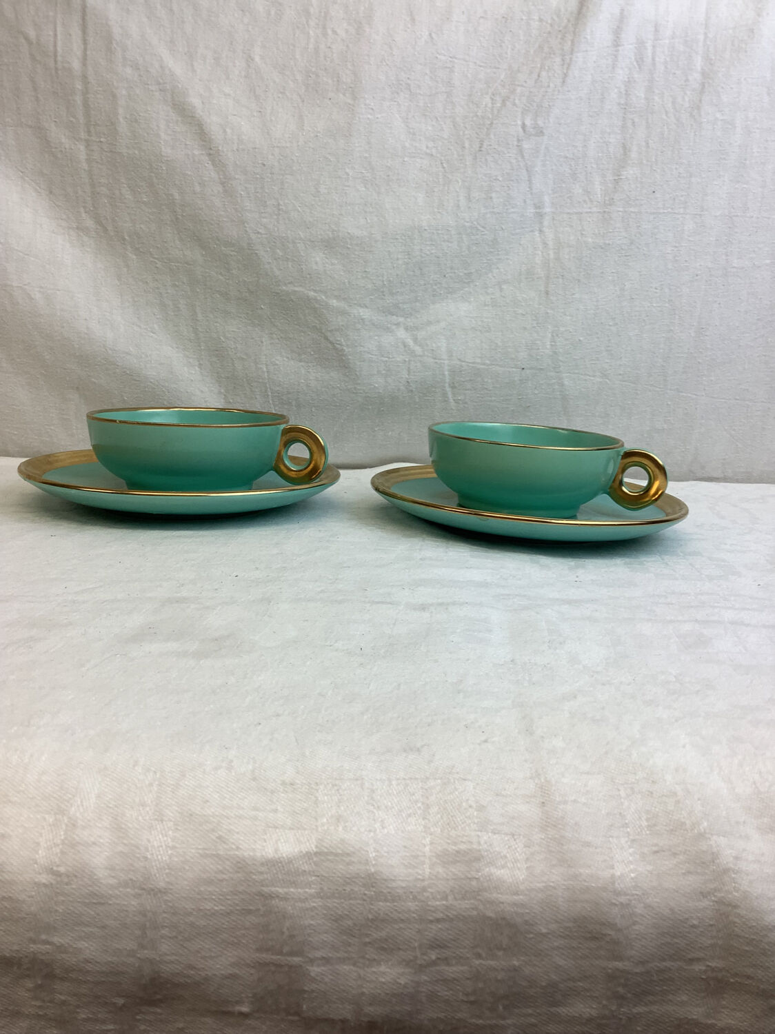 Set of 2 antique tea cups made in France