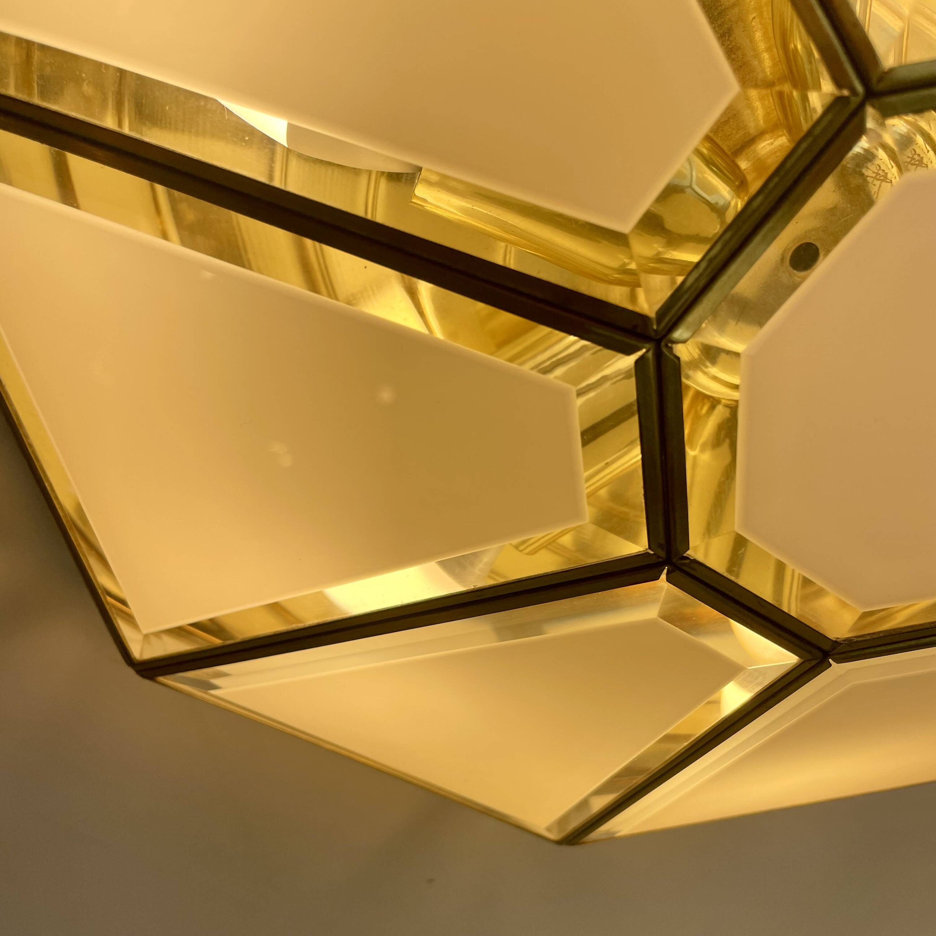 Hollywood Regency, Brass, Ceiling Lamp by Deknudt, Belgium, 1980s