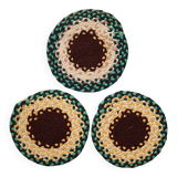 Coussins de chaise tressés américains antiques faits main 38cm (1940s)