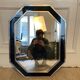 Chrome and blue lacquer mirror, 1970s