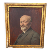 Tableau : huile sur panneau - portrait d’homme