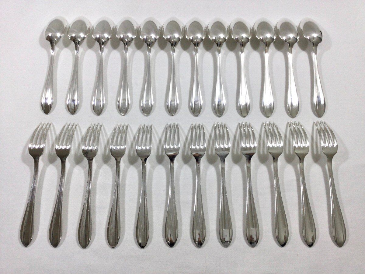 24 cutlery in silver metal