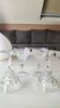 Lot 4 x White wine glasses with flared necks. Crisscross/water drop patterns..