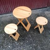 Suzy folding table and stool set by Adrian Reed.