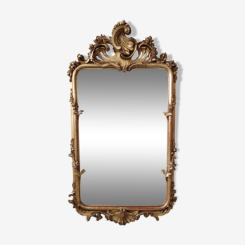 Miroir ancien doré biseauté 85x47cm