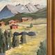 Oil on Canvas “Huts in the Mountains” by Weidofolk, Vintage & Framed