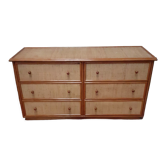 Wicker chest of drawers and vintage rattan