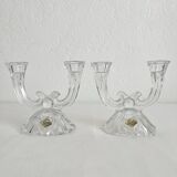 2 vintage Phonix crystal 2-arm candlestick candle holders