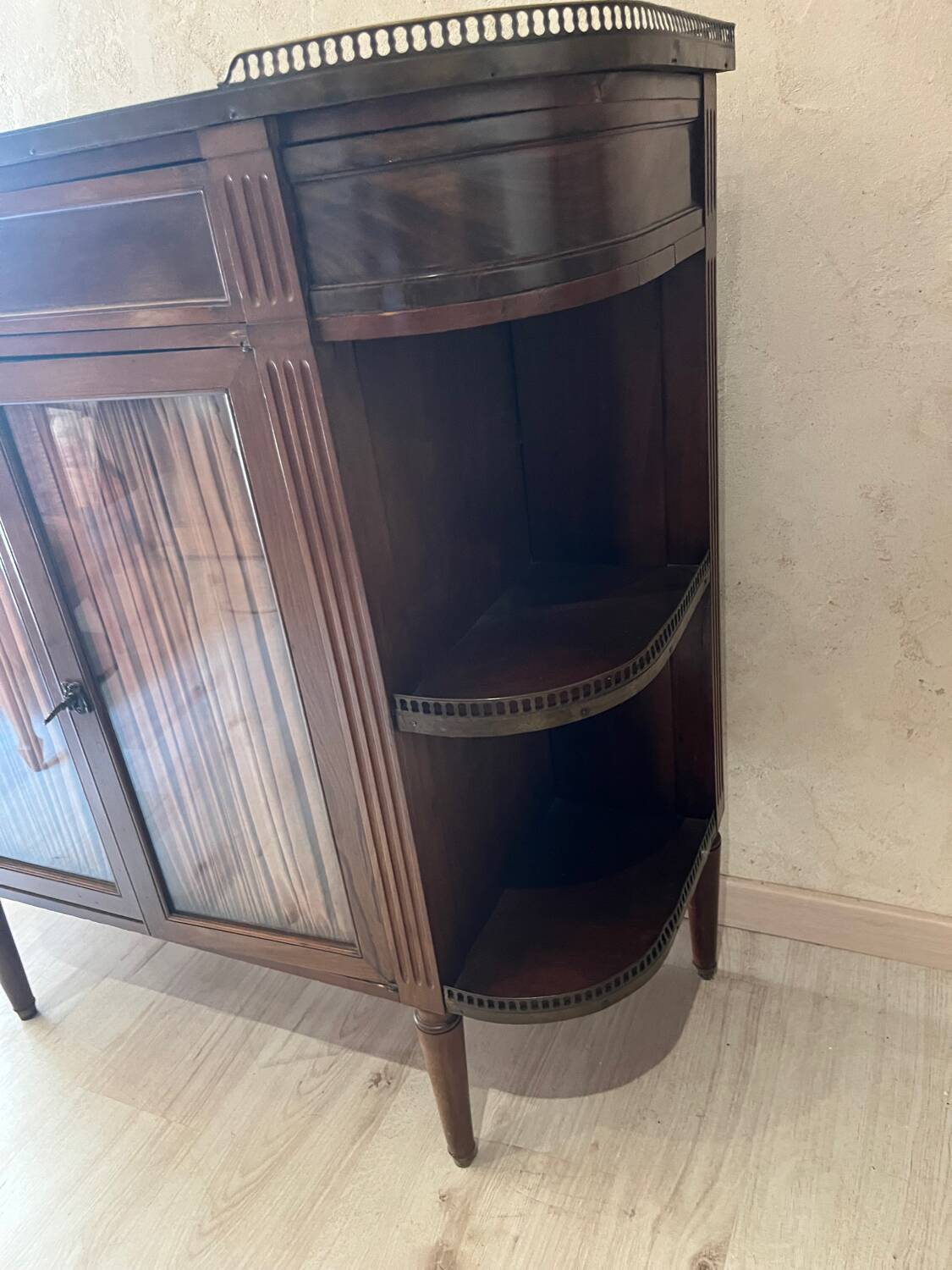 Antique marble and wood sideboard