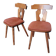 Set of 2 Vintage Tyrolean Wooden Dining Chairs, Austrian Farmhouse Alpine