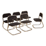 Set of 6 70's Italian tubular chairs