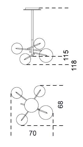 Suspension Gallotti & Radice, Bolle 4 lamps