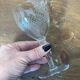 6 engraved crystal wine glasses with stems