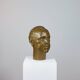 Vintage sculptural bust in bronzed plaster of a man.