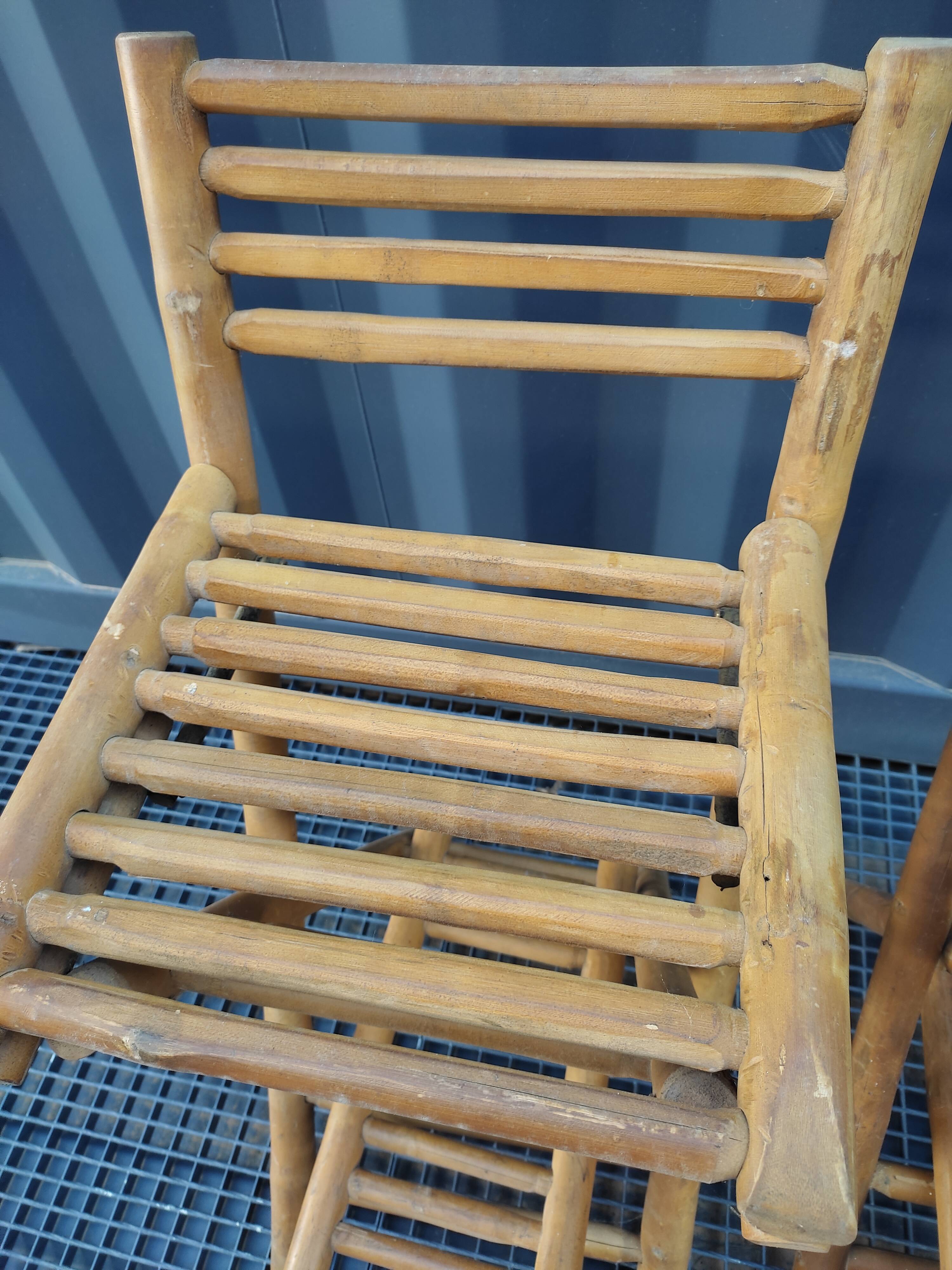 Trio of bamboo bar chairs