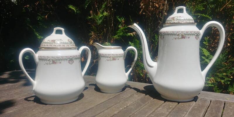 Limoges art porcelain coffee service manufactured by PP