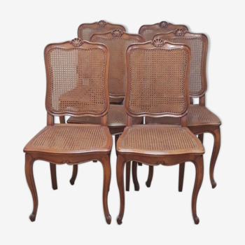 6 Louis XV style canne chairs