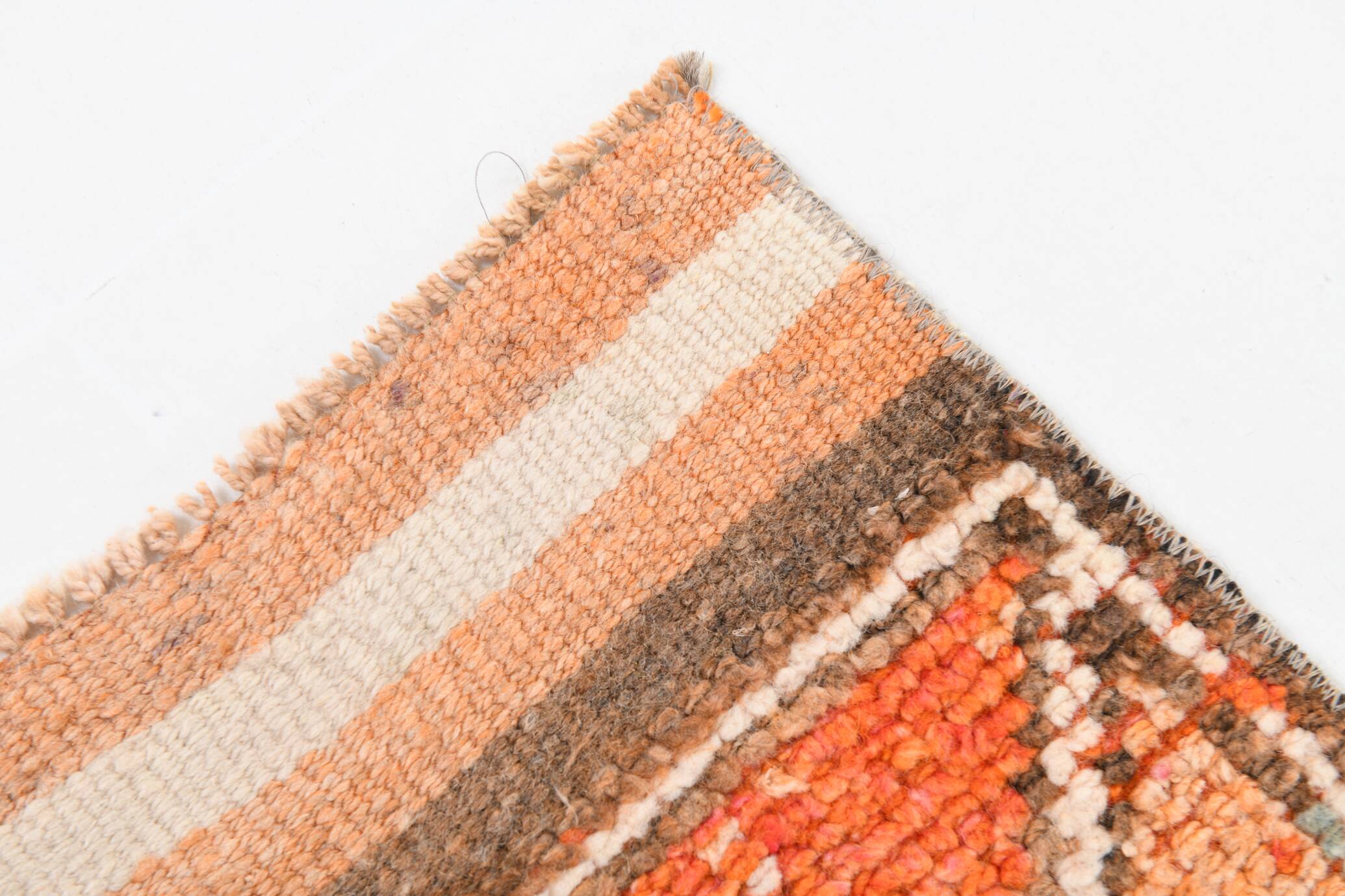 3x10 Vintage Pink & Orange Turkish Runner Rug, 88x323Cm