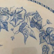 Assiette plate ancienne terre de fer bleu clair HB choisy le roi modèl