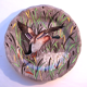 Flat plate signed Gien Rambouillet series, model Le Canard Green collar, 26cm