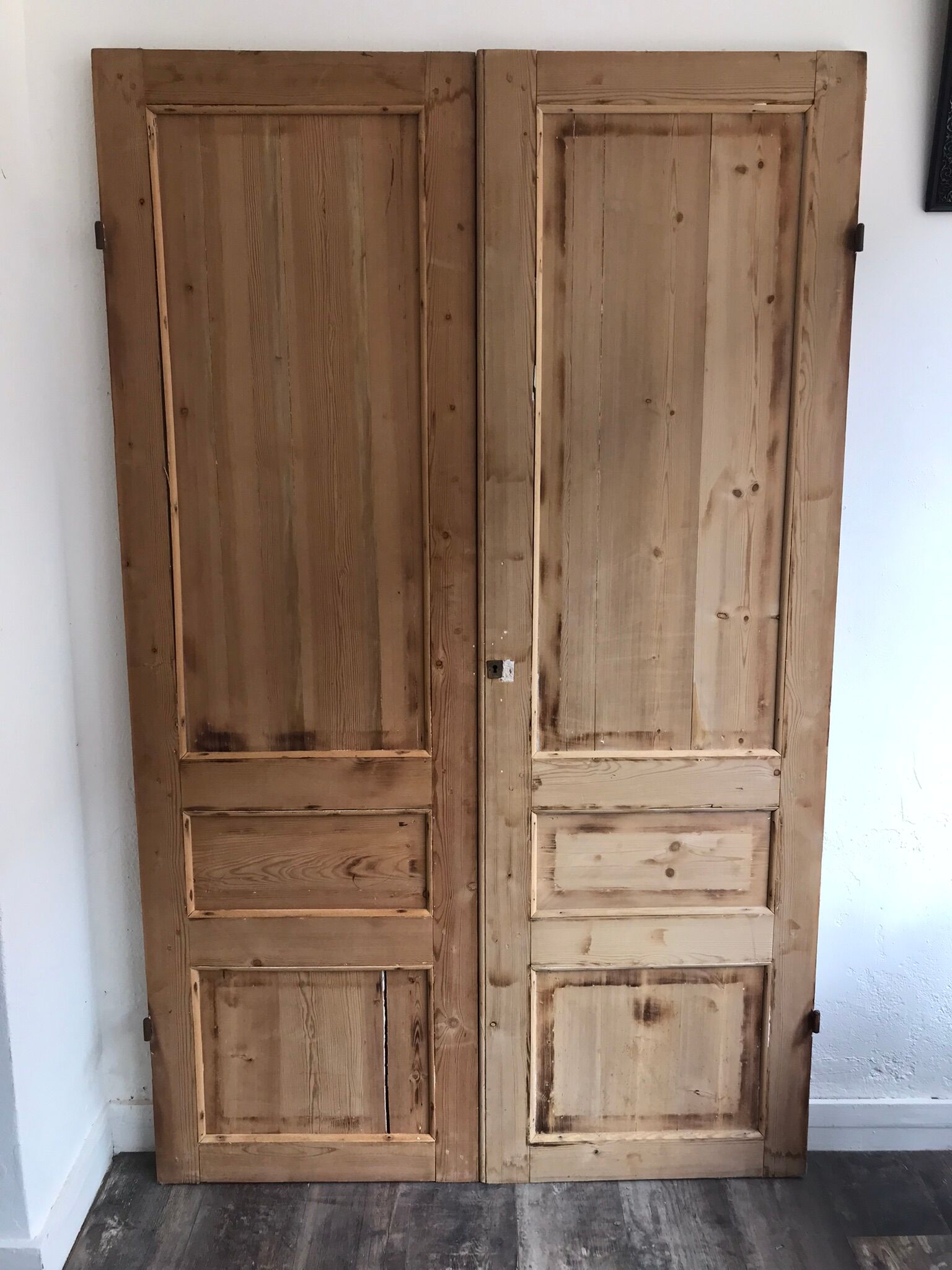Pair of old XIX pine doors