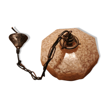 Suspension en opaline rose