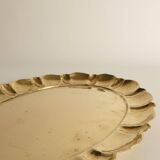 Hollywood Regency Large Oval Brass Tray by Firma Lars Holmström, Sweden 1940's