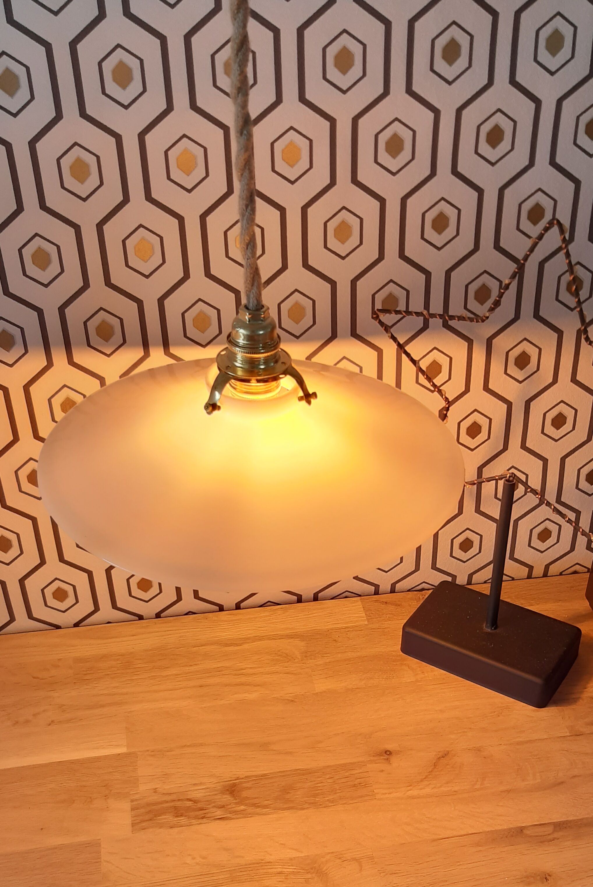 White opaline hanging lamp