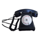 Black bakelite phone with earphone