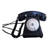 Black bakelite phone with earphone