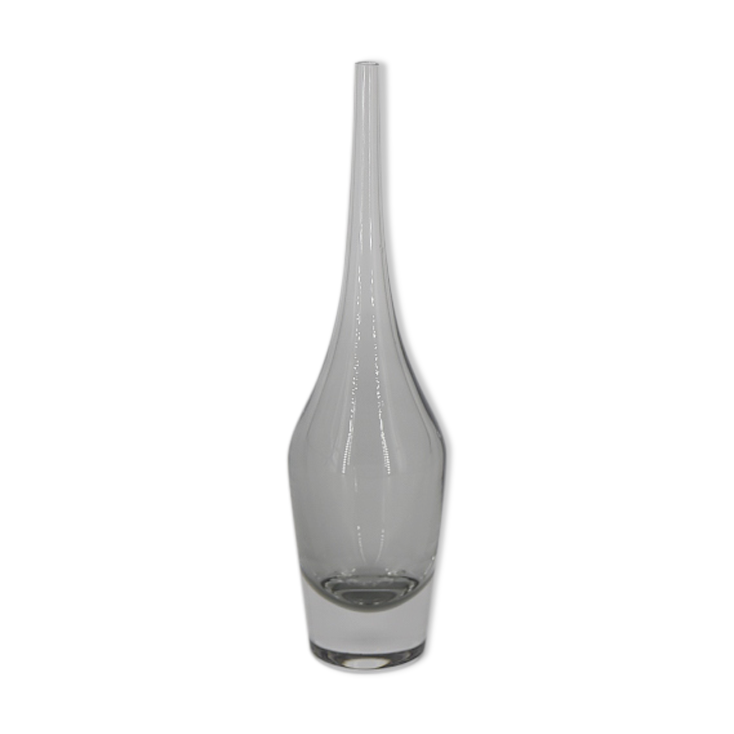 Scandinavian Glass Vase with Slim Neck, 1960s