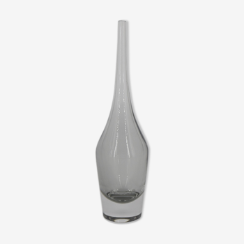Vase en verre scandinave au cou slim années 1960