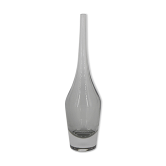 Vase en verre scandinave au cou slim années 1960