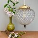 Vintage diamond-point glass globe pendant light