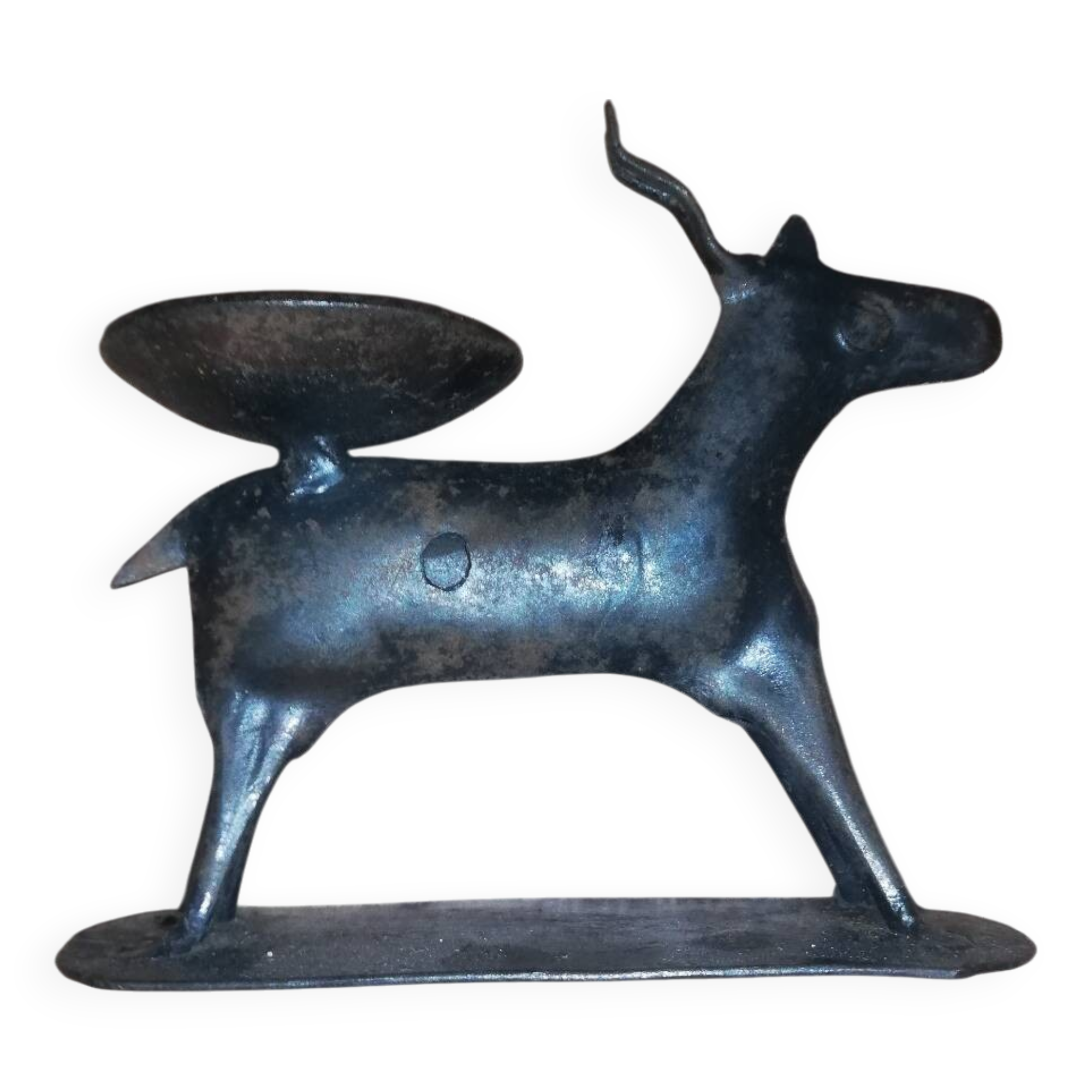 Vintage iron gazelle candle holder for tea light candle