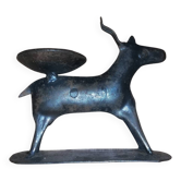 Vintage iron gazelle candle holder for tea light candle