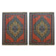 Pair of rust blue kilims handmade flatwoven wool & silk kilim- 88x138cm